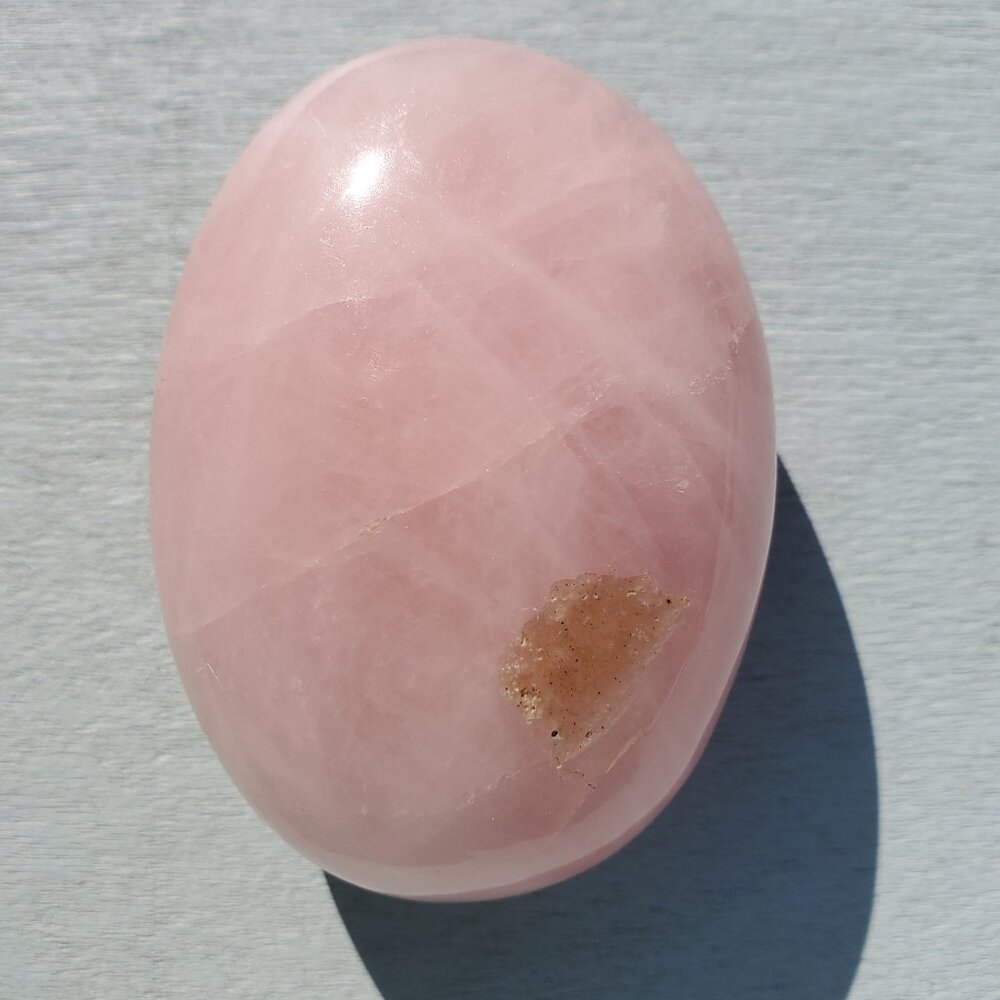 Rose Quartz Palm Pillow Stone (E2)